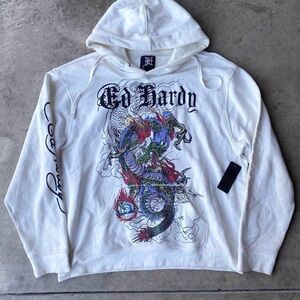 NWT ED Hardy Dragon hoodie designer sweatshirt XL